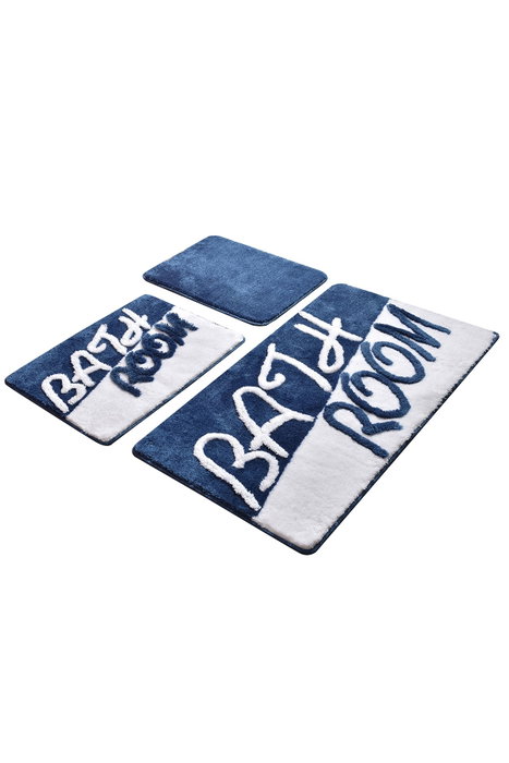 Mijölnir Juego de alfombras de baño acrílicas Azul y Blanco Mijölnir Juego de alfombras de baño acrílicas Azul y Blanco